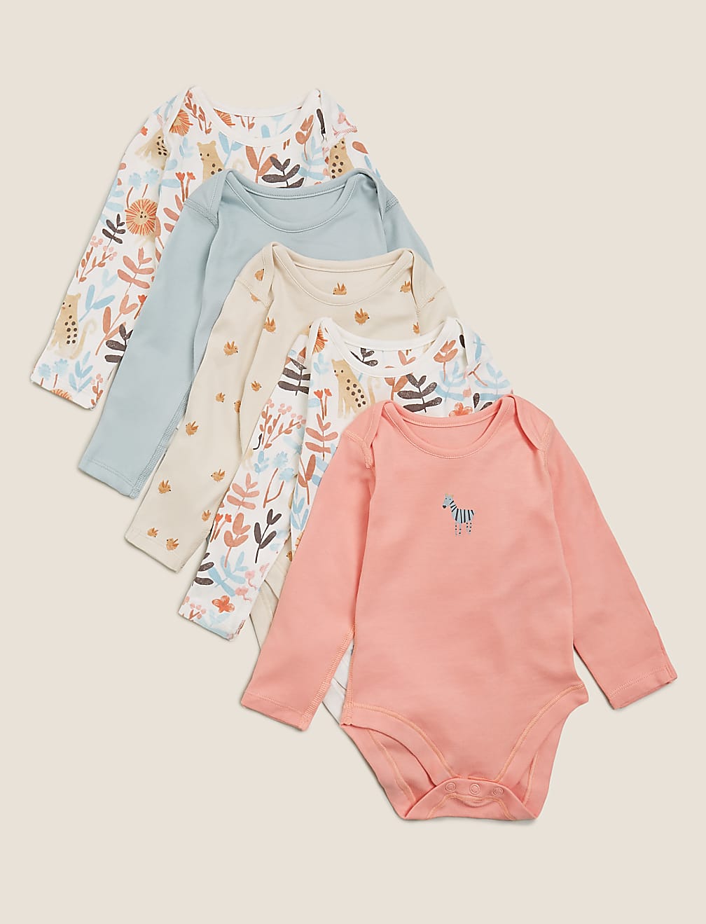 5pk Organic Cotton Printed Bodysuits ( 6&frac12;lbs - 3 Yrs)