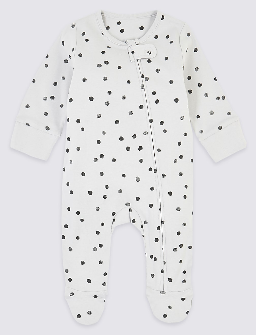 2 Pack Pure Cotton Panda & Spot Print Sleepsuits