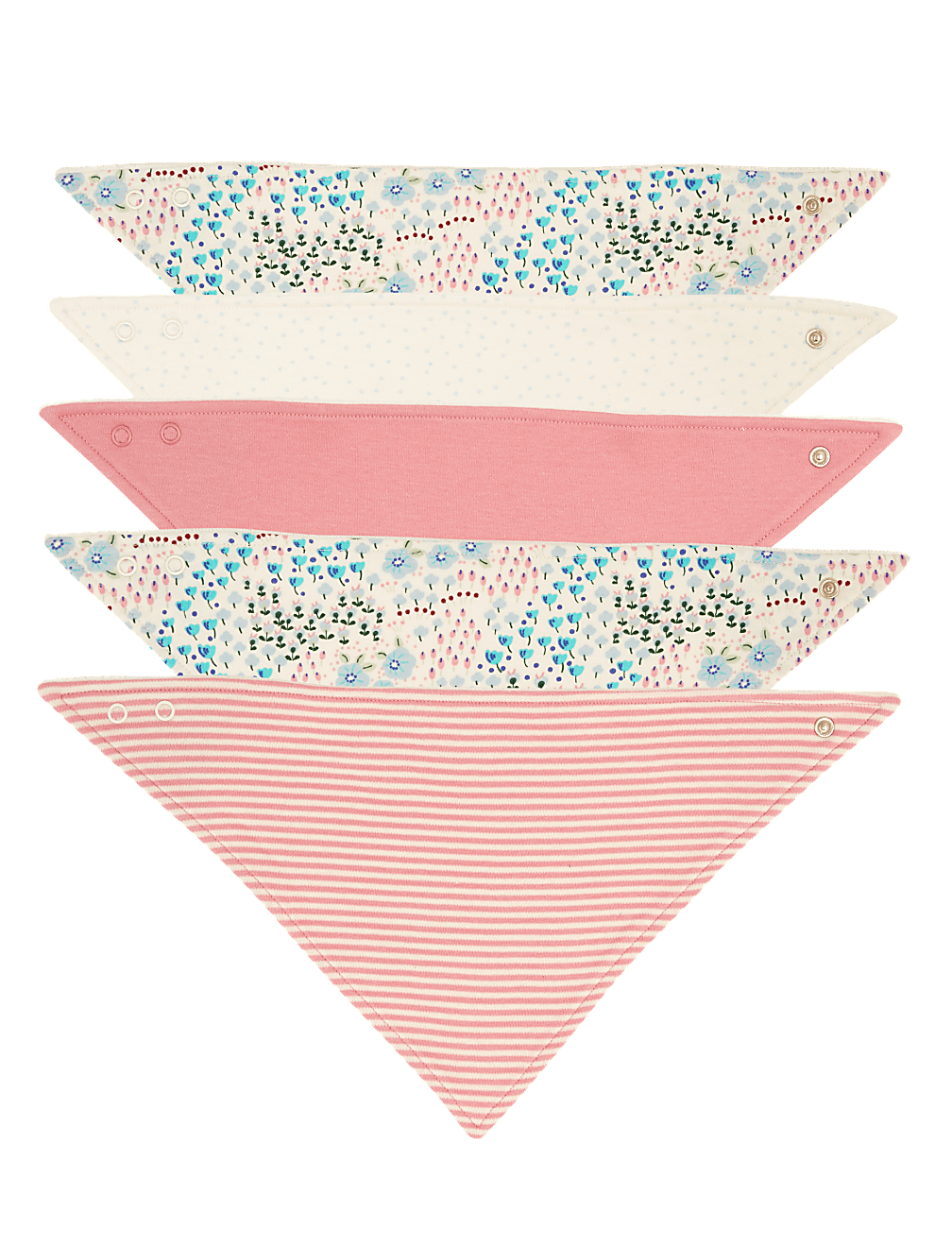 5pk Organic Cotton Floral Dribble Bibs