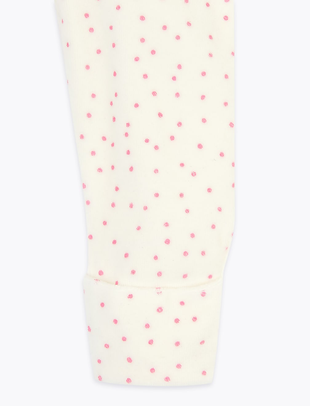 Cotton Rich Velour Spotted Sleepsuit (7lbs-12 Mths)