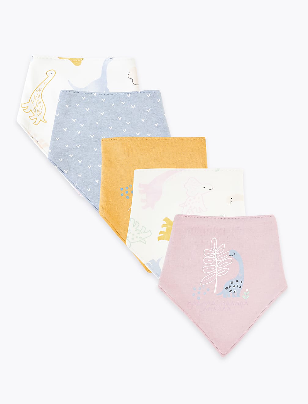 5 Pack Organic Cotton Dinosaur Dribble Bibs