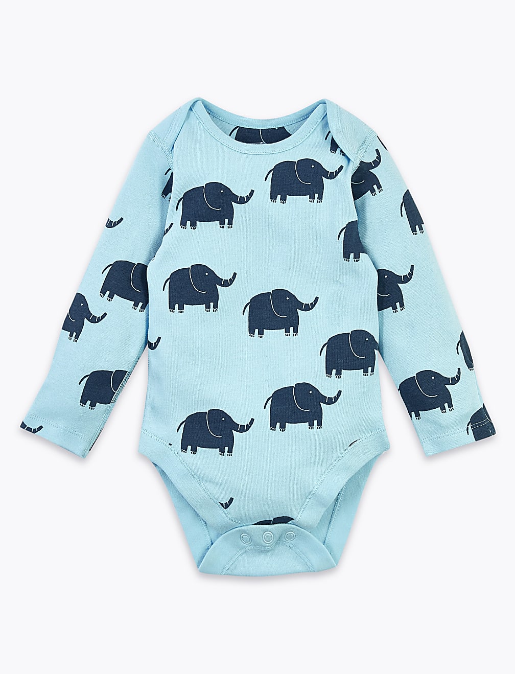 5 Pack Organic Cotton Elephant Bodysuits (6&frac12;lbs-3 Yrs)