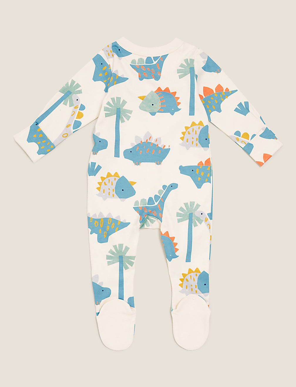 3pk Organic Cotton Dinosaur Sleepsuits