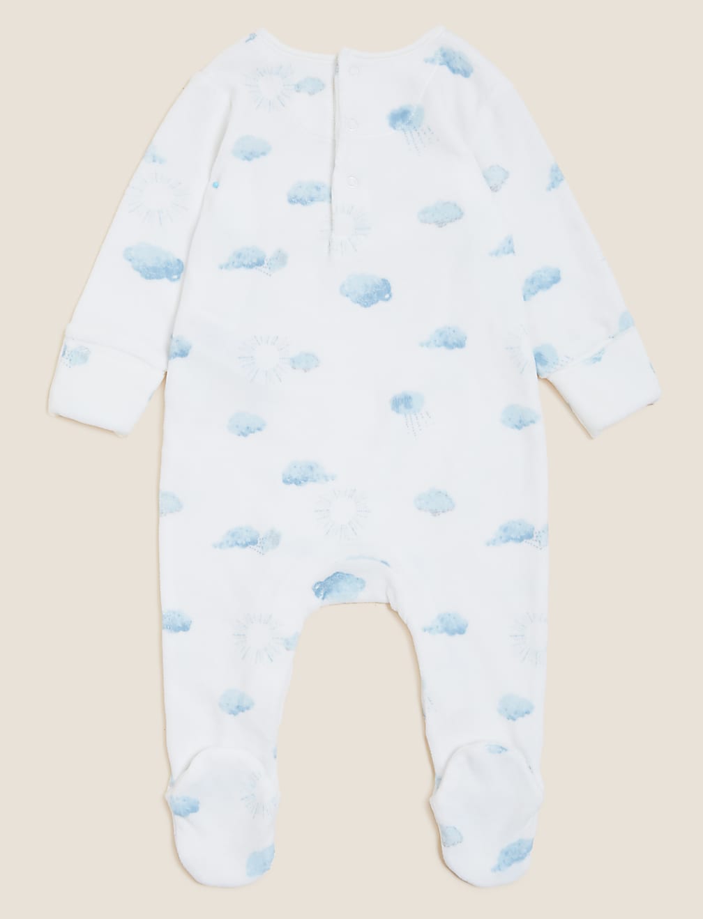 Cotton Rich Velour Cloud Sleepsuit (7lbs - 12 Mths)