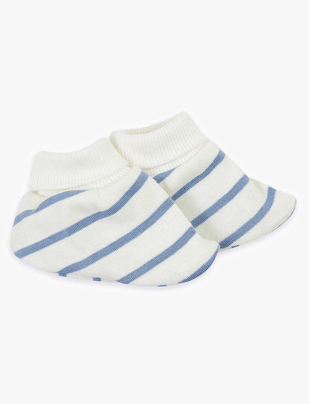 2pc Pure Cotton Hat & Booties Set (0-12 Mths)