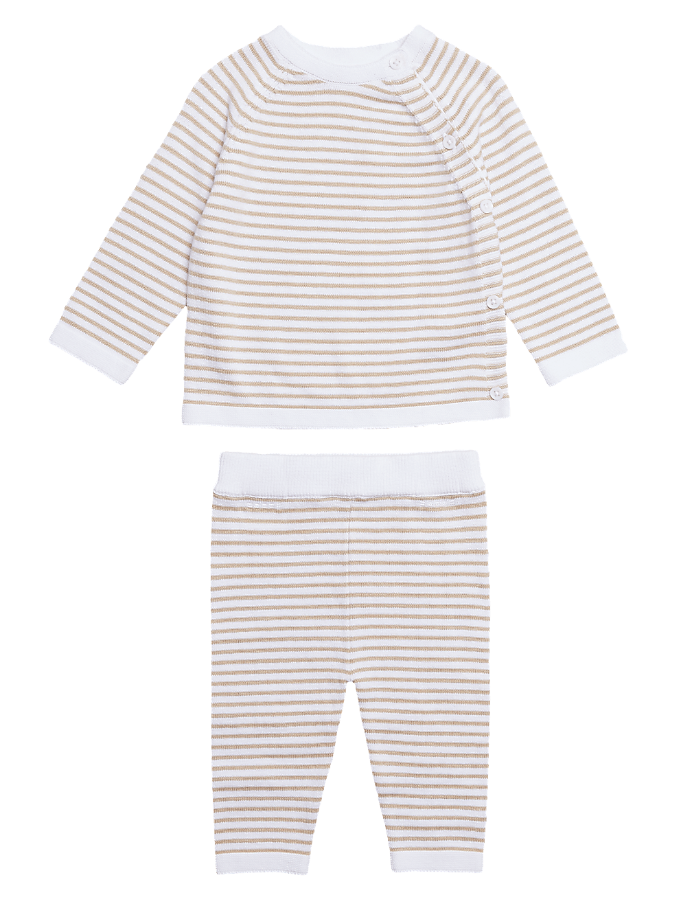 2pc Organic Cotton Striped Knitted Outfit (7lbs- 12 Mths)
