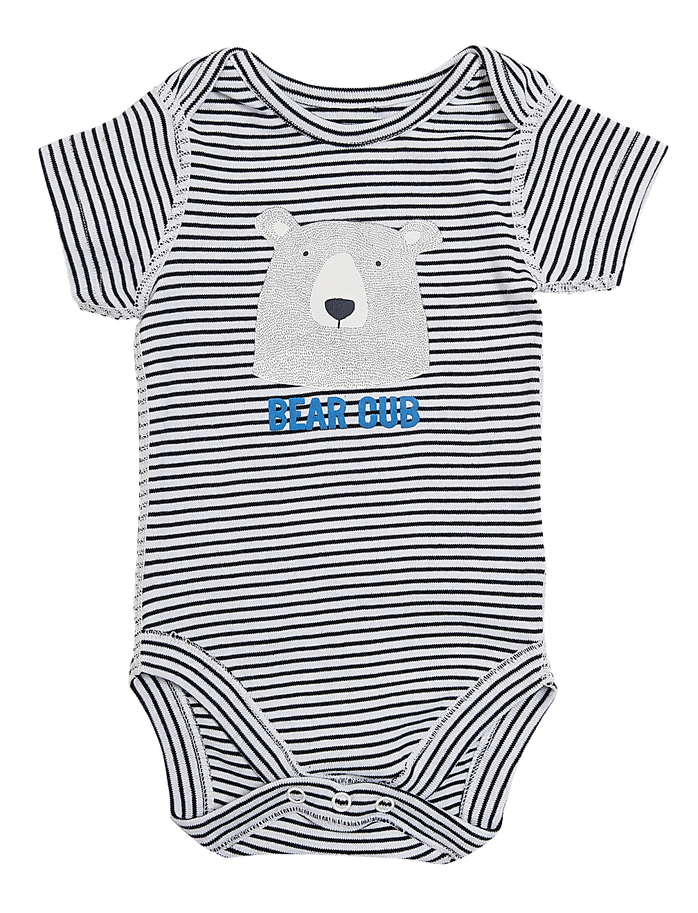 Pure Cotton Striped Slogan Bodysuit