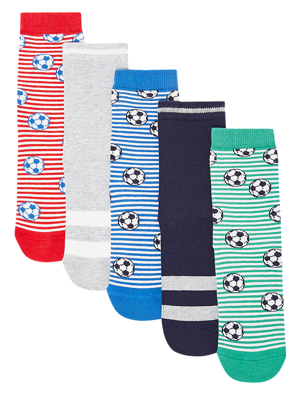 5 Pack of Cotton Football Socks