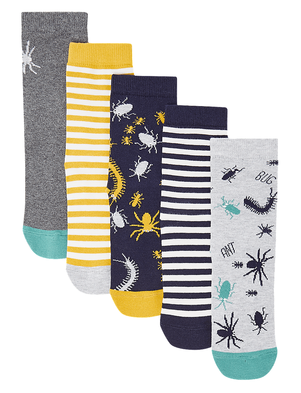 5 Pack of Cotton Rich Bug Socks