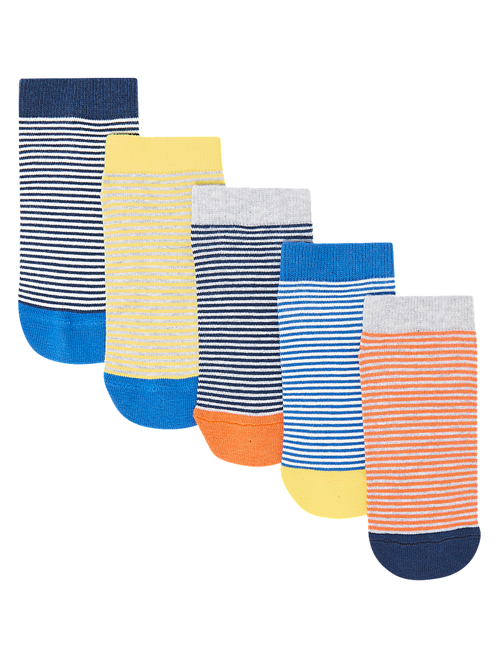 5 Pack of Striped Trainer Liner Socks