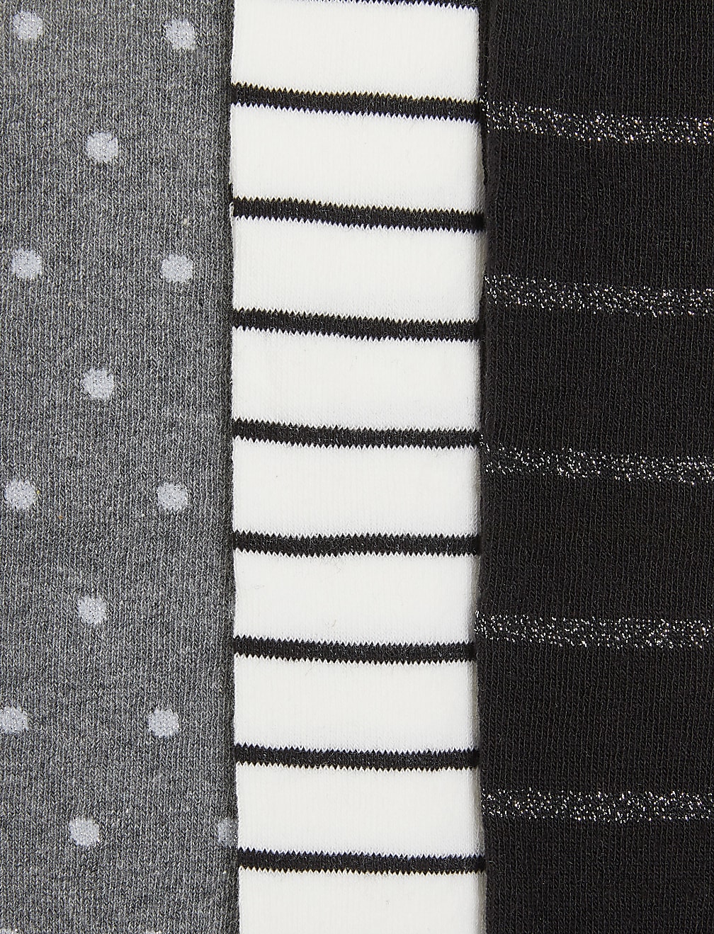 3pk Cotton Monochrome Tights (2-14 Yrs)