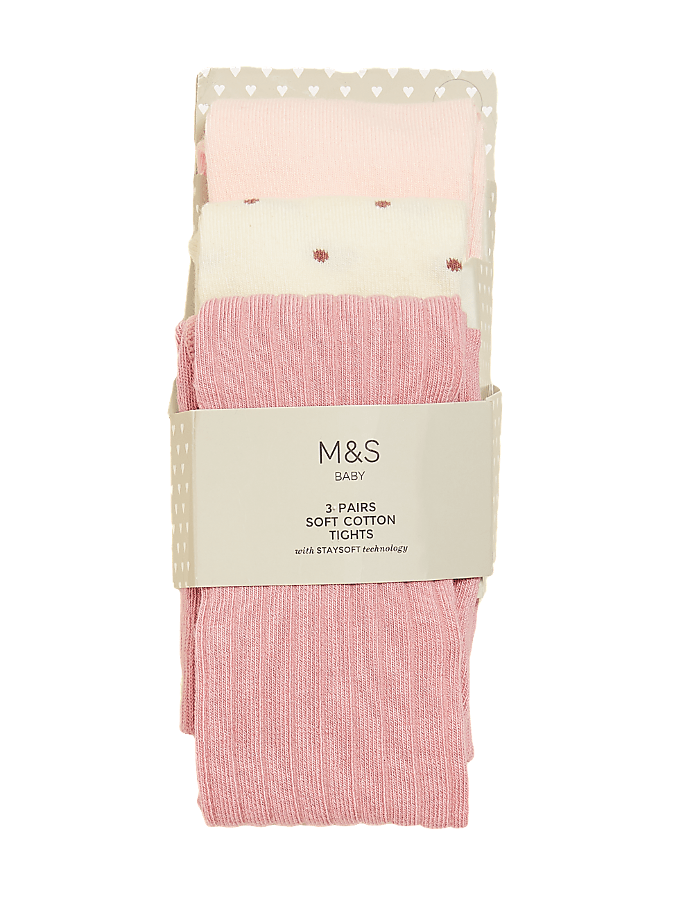 3pk Cotton Tonal Baby Tights