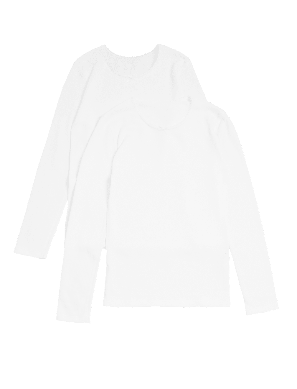 2pk Girls' Thermal Cotton Blend Long Sleeved Vests (2-16 Yrs)