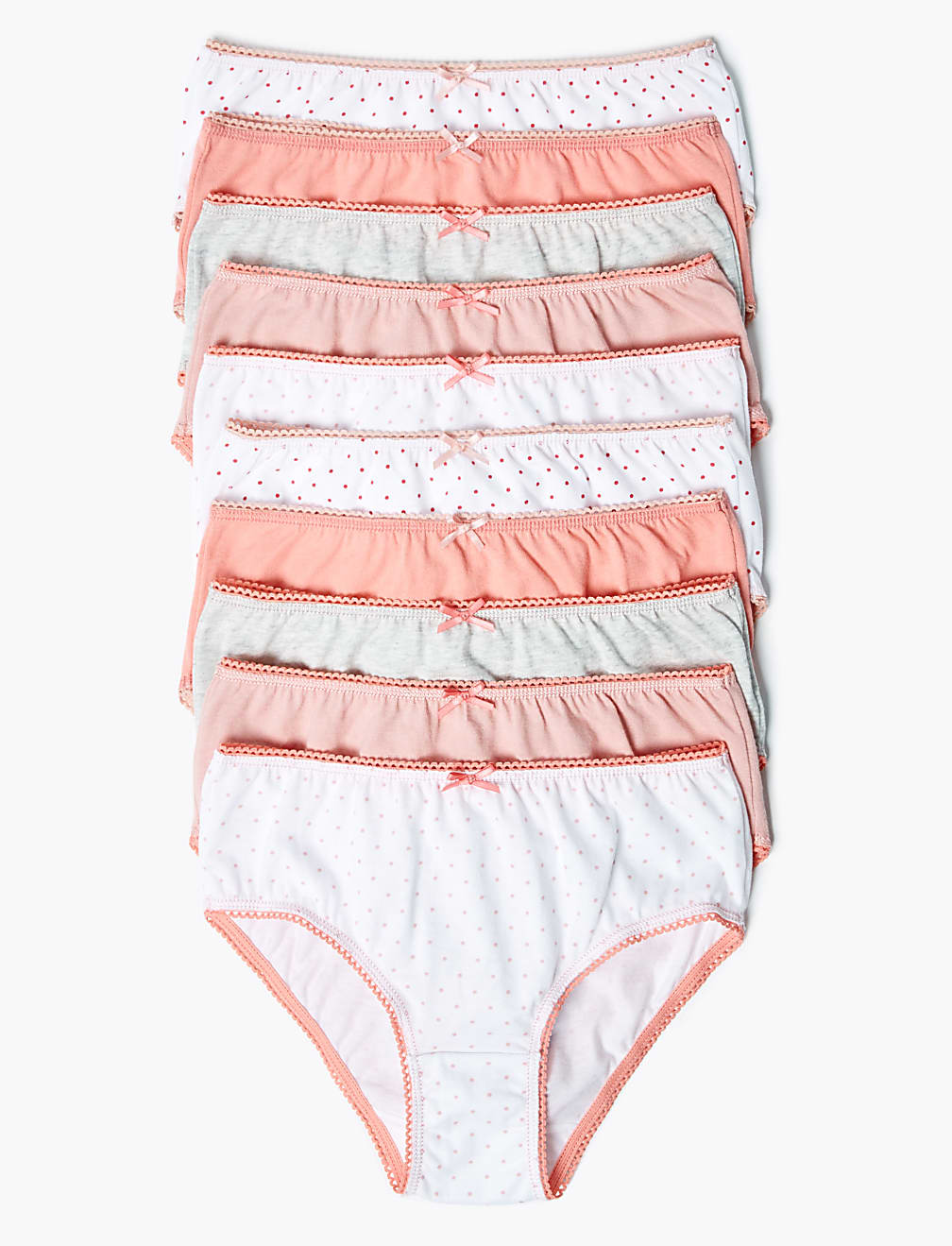 10pk Pure Cotton Spotted Knickers