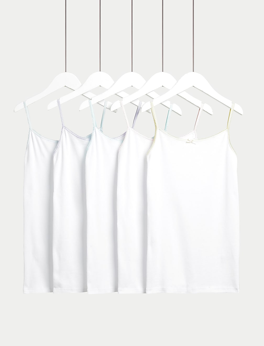 5P Cami Vests colour Trim (2-16 Yrs)