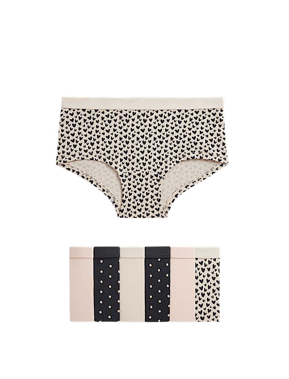 7pk Cotton with Stretch Mono Shorts (5-16 Yrs)