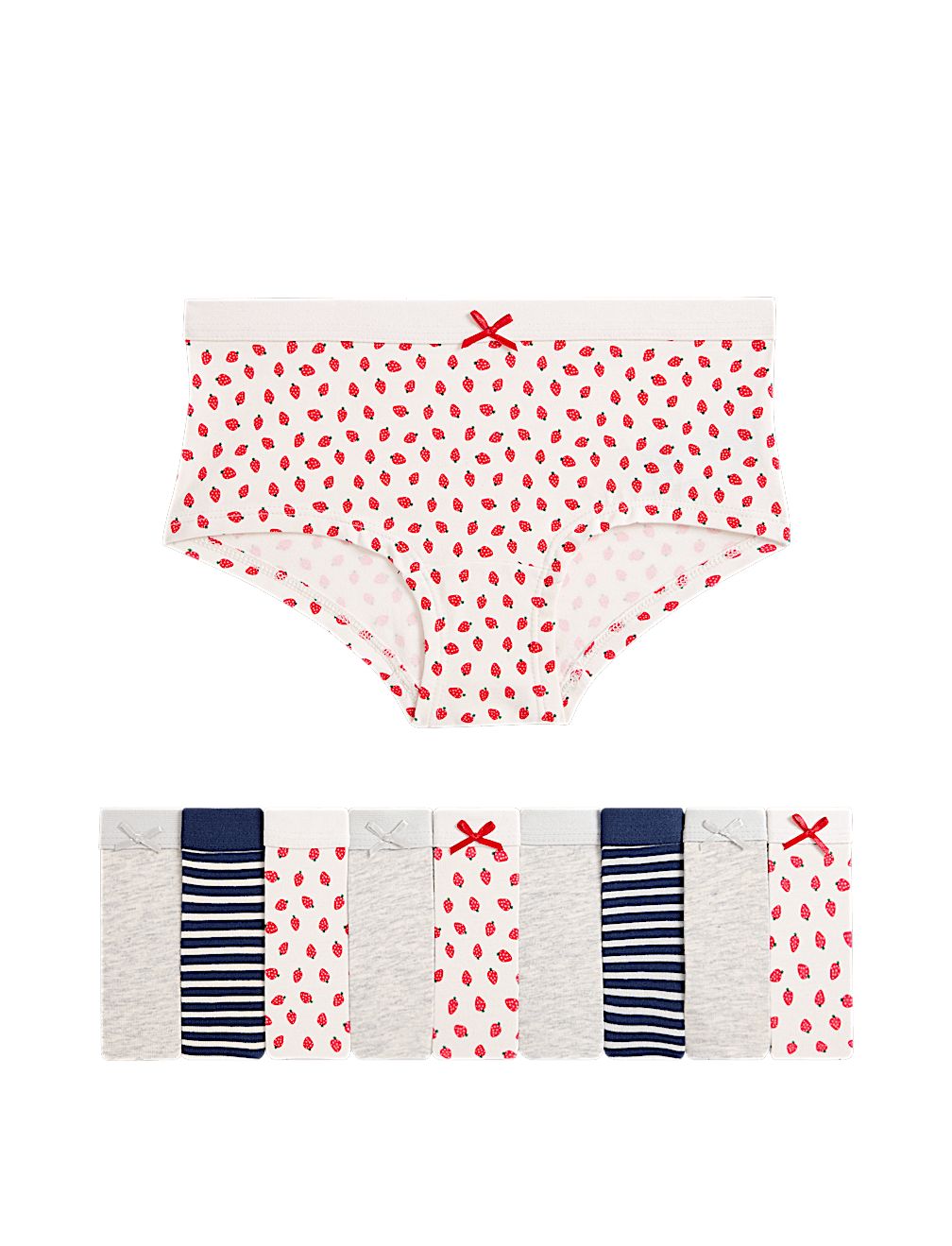 10 Pack Cotton Rich Strawberry Shorts (5-16 Yrs)