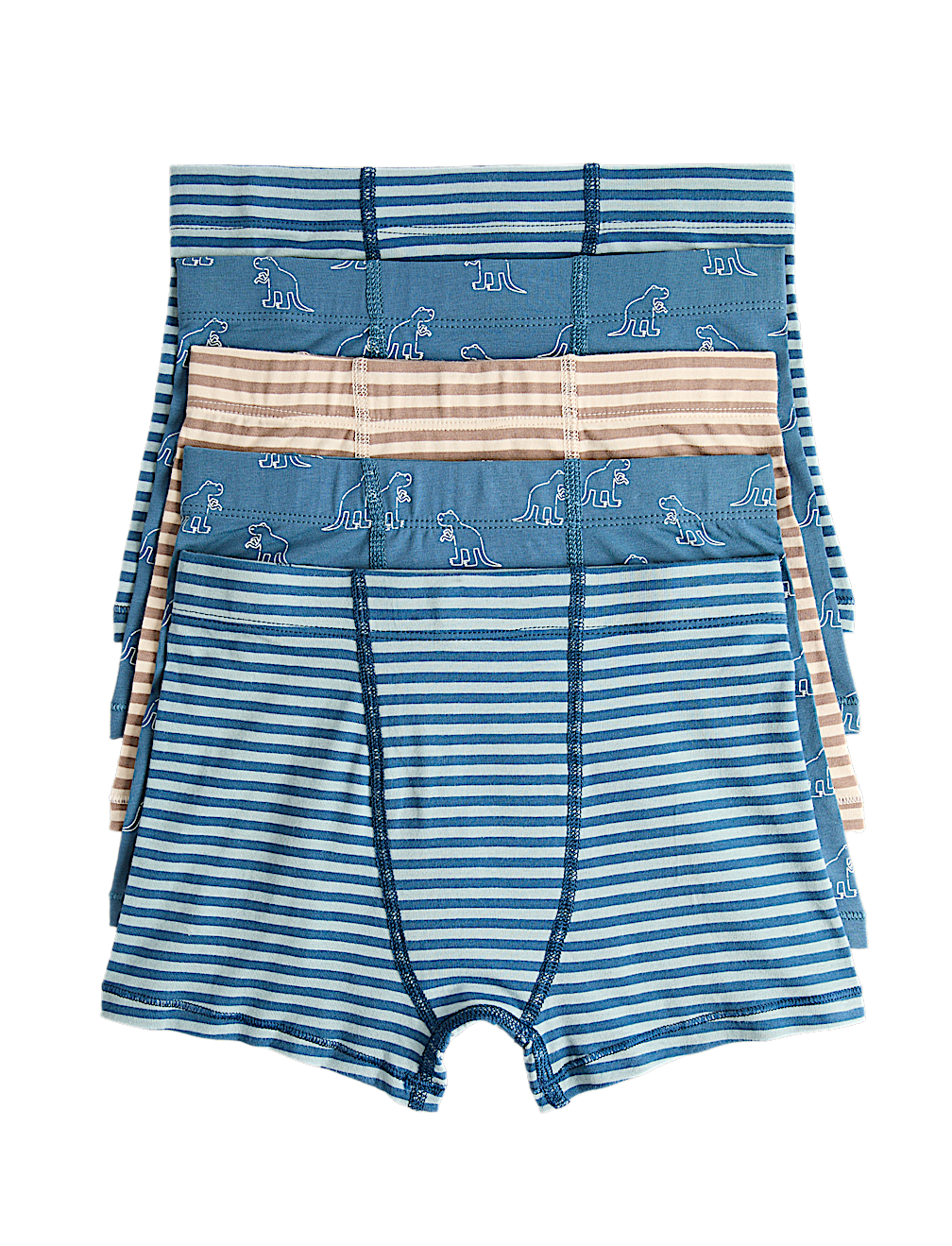 5 Pack Cotton Rich Dino Print Trunks (3-10 Yrs)
