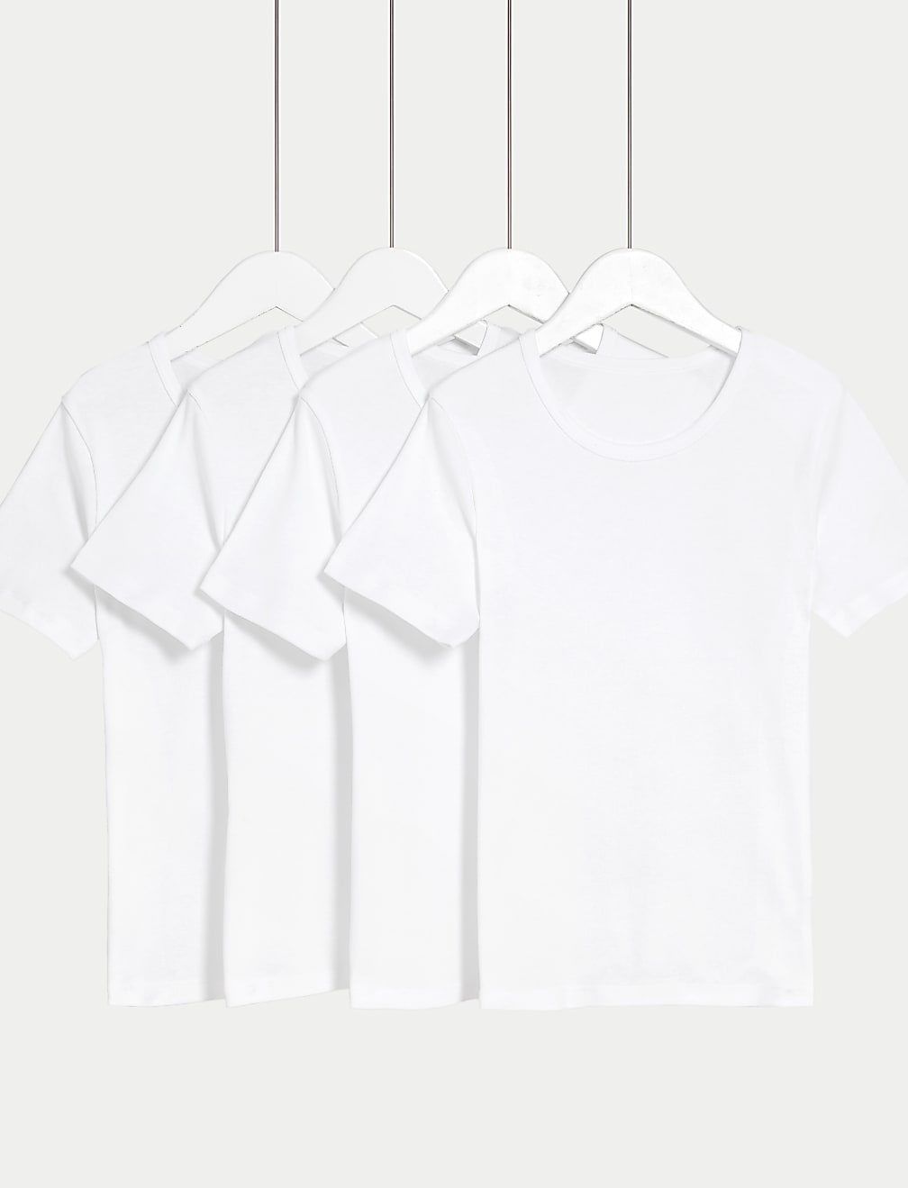4pk Pure Cotton Short Sleeve Vests (2-14 Yrs)