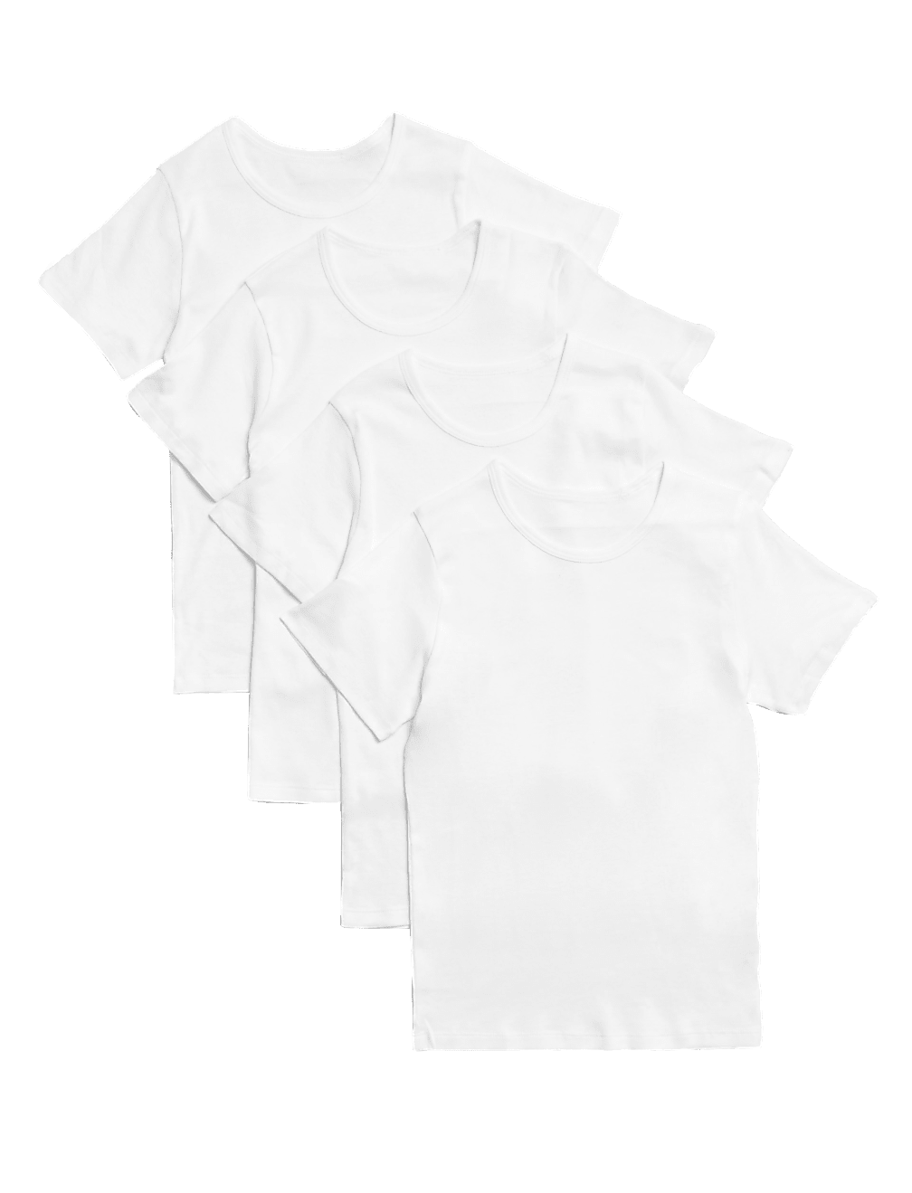 4pk Pure Cotton Short Sleeve Vests (2-14 Yrs)