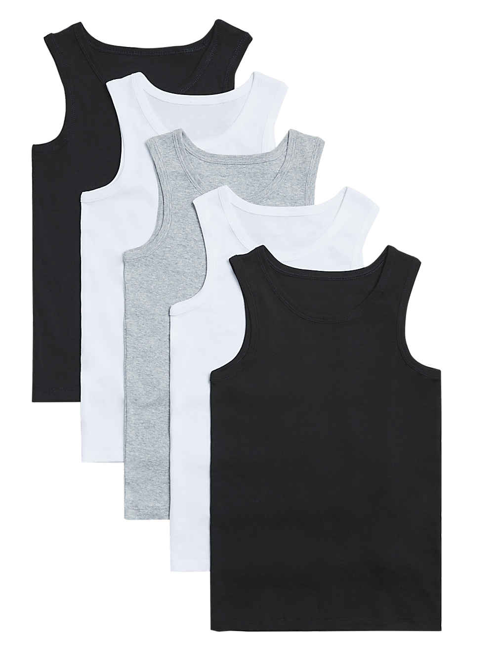 5pk Pure Cotton Vests