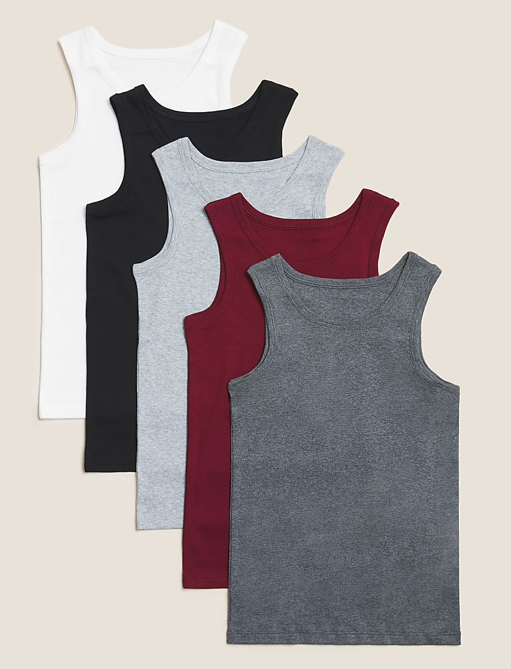 5 Pack Cotton Vests