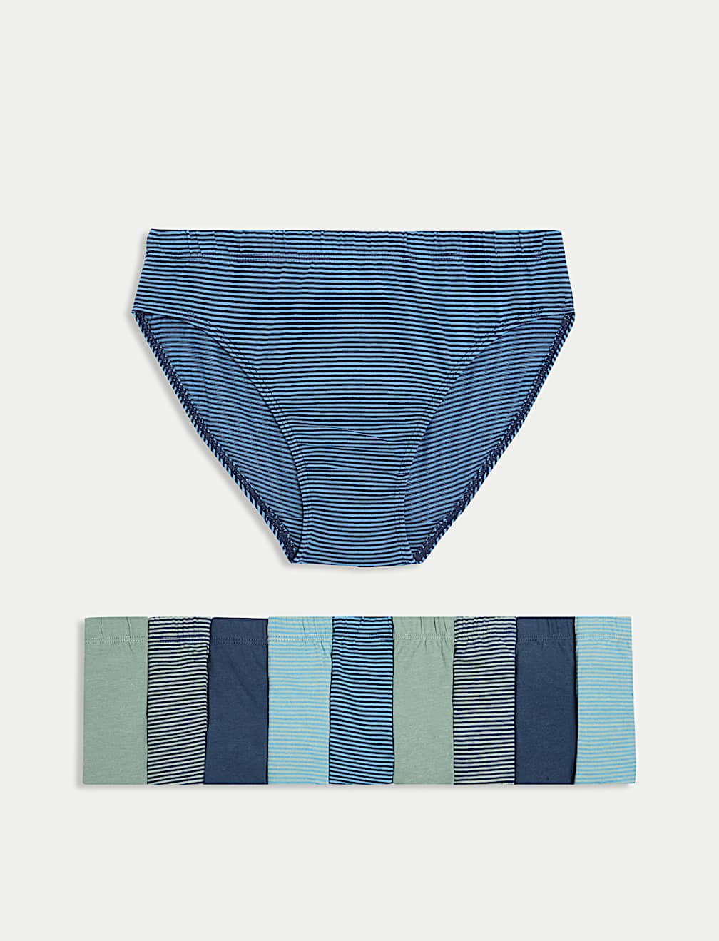 10pk Pure Cotton Striped Briefs (2-14 Yrs)