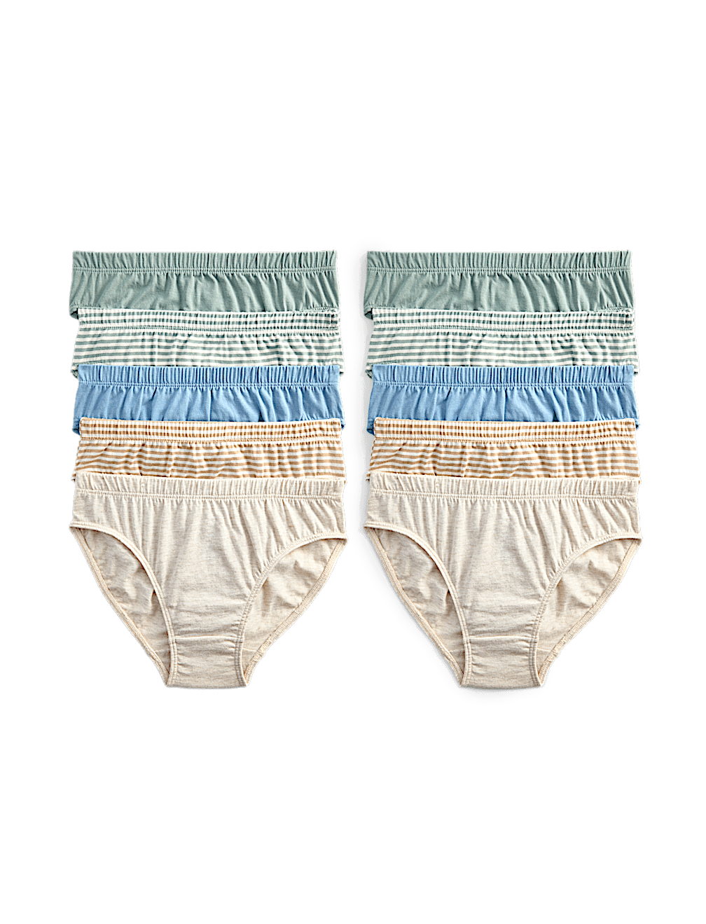 10 Pack Pure Cotton Stripes & Solids Briefs (2-14 Yrs)