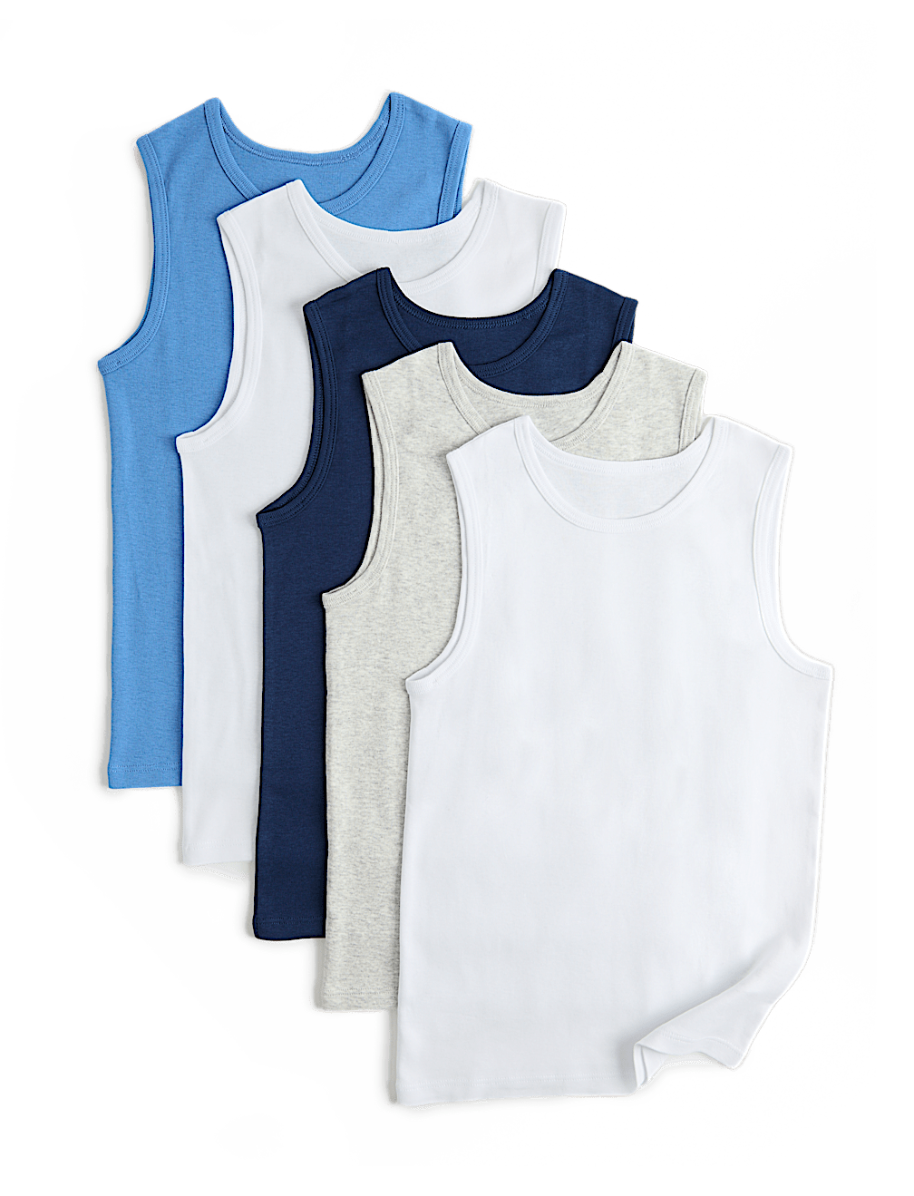 5 Pack Pure Cotton Plain Vests (2-14 Yrs)