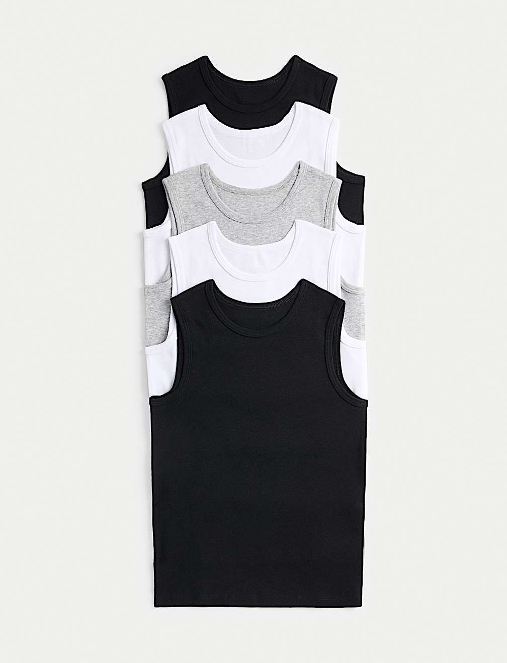 5 Pack Pure Cotton Vests (2-14 Yrs)