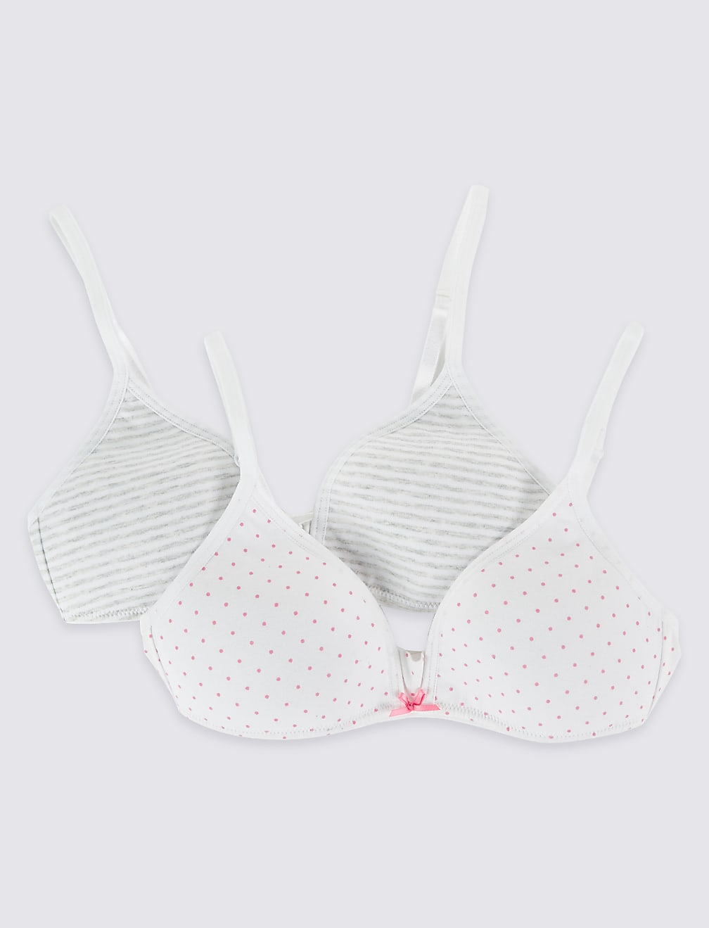 2 Pack Striped & Spotted Bras