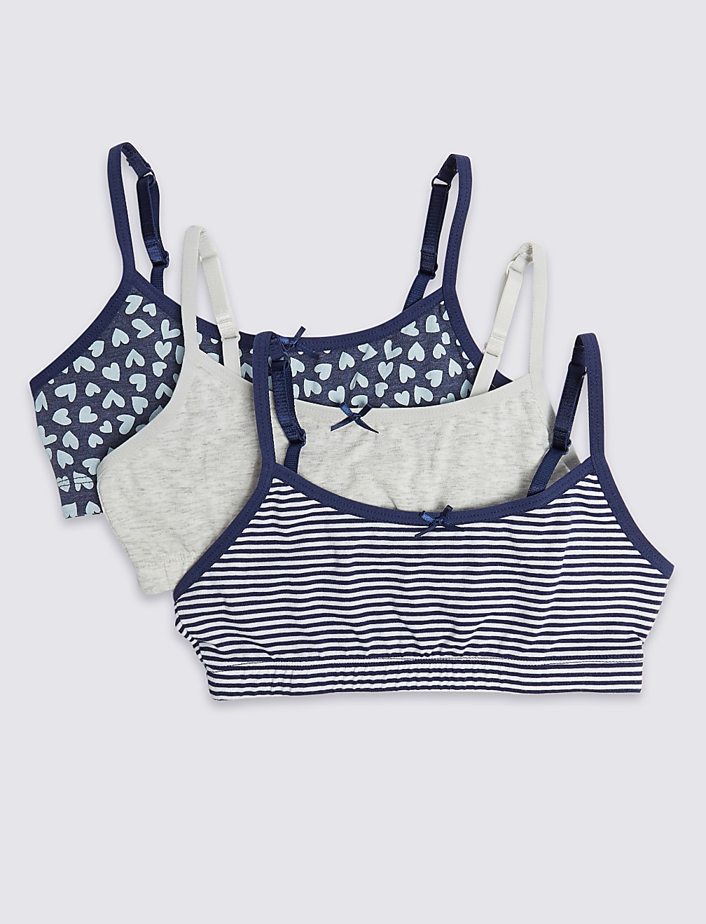 3 Pack Cropped Tops with Stretch (6-16 Years)