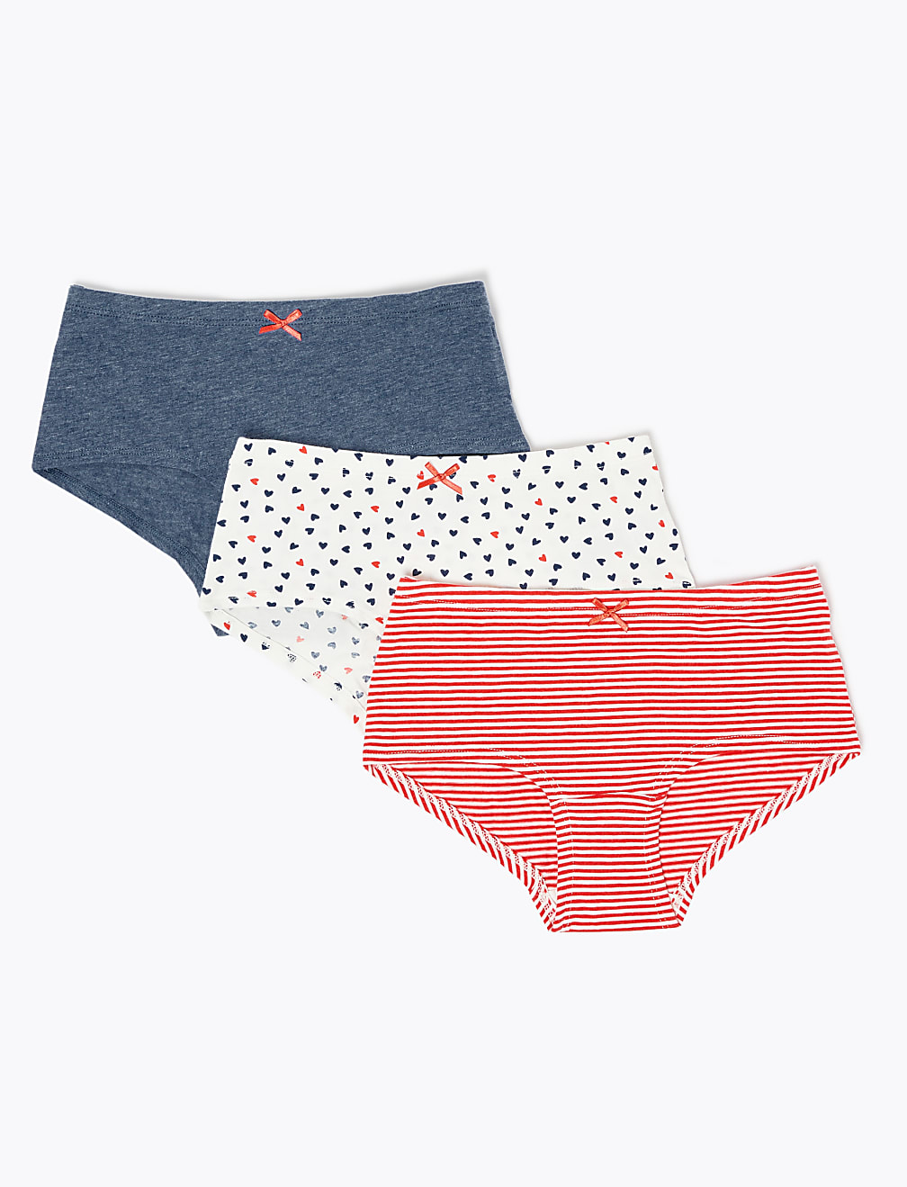 7 Pack Heart Shorts (2-16 Yrs)
