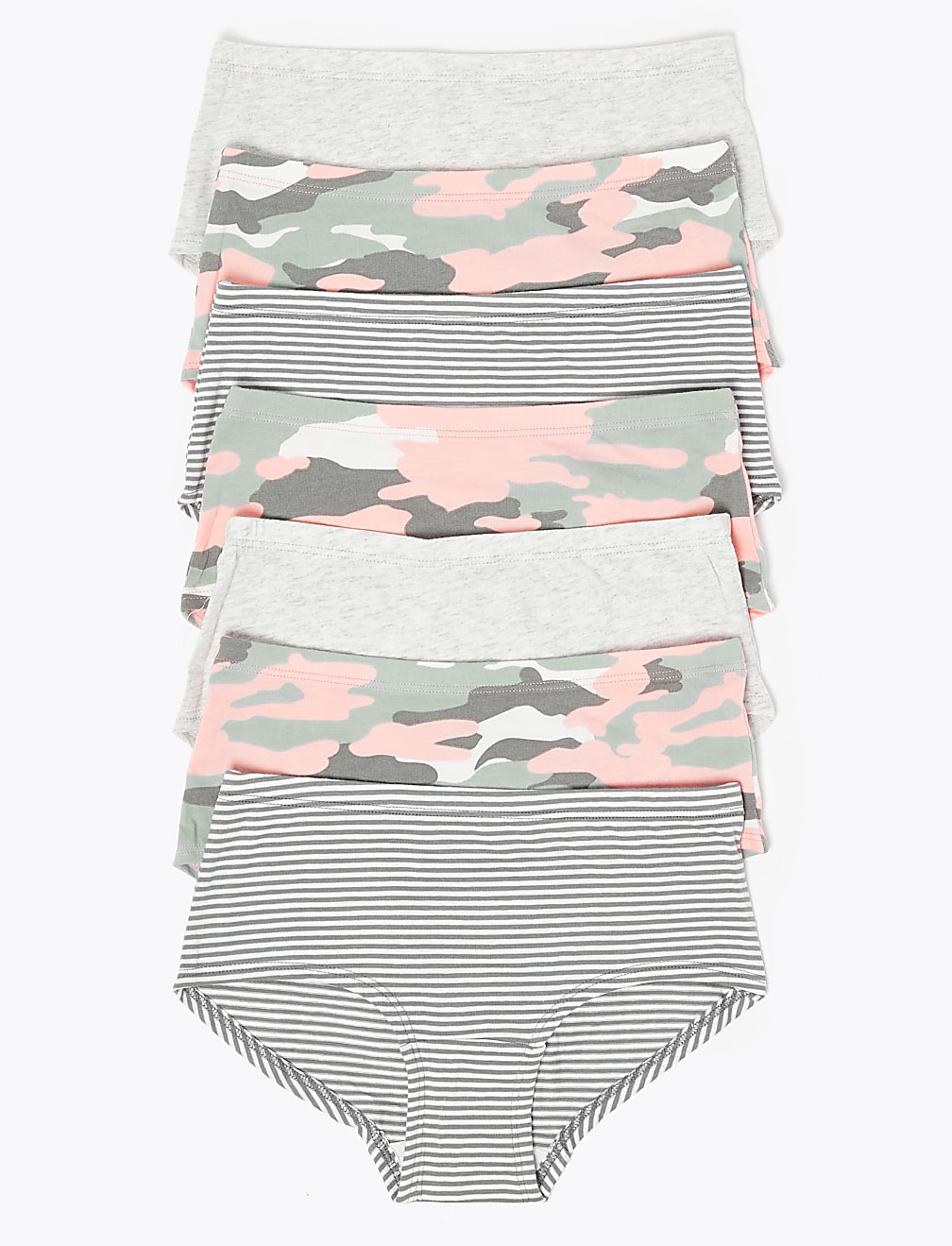 7 Pack Camouflage Print Shorts (2-16 Yrs)