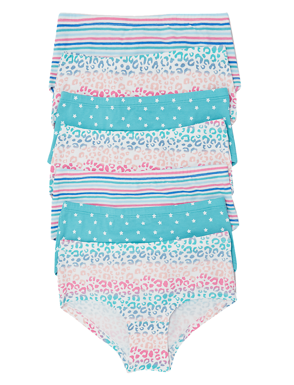 7pk Cotton with Stretch Patterned Shorts (2-16 Yrs)