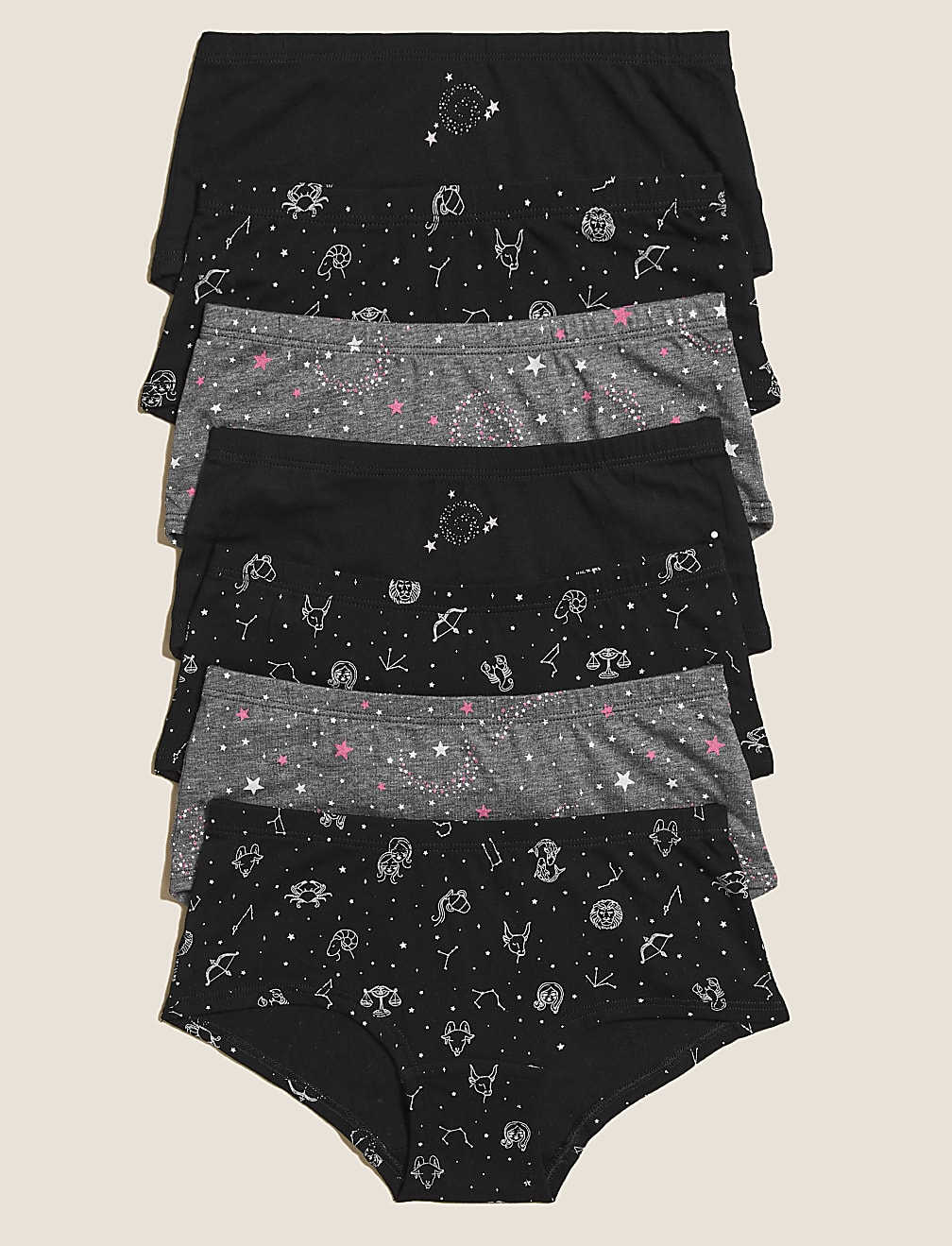 7pk Cotton Rich Star Print Shorts (2-16 Yrs)