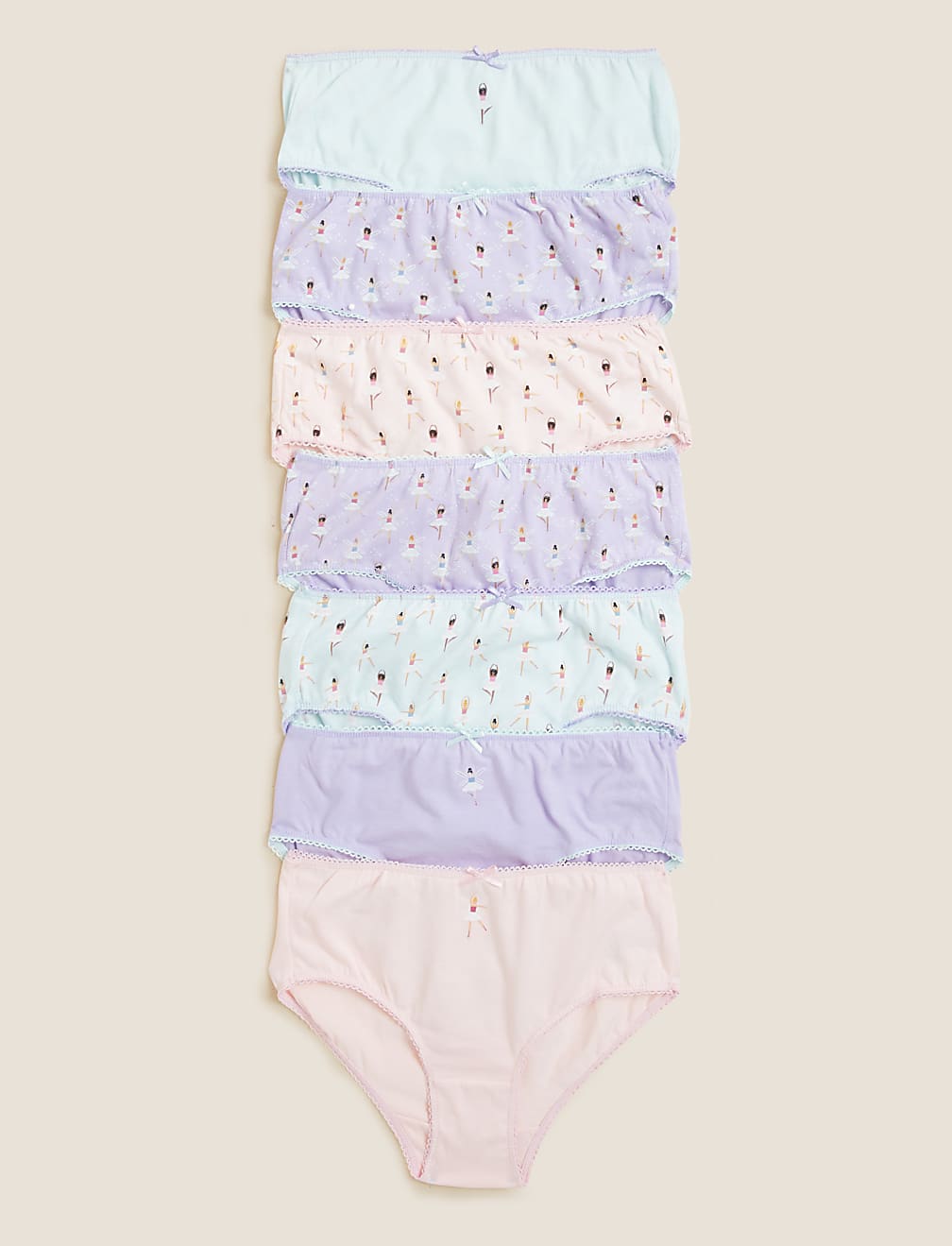 7pk Pure Cotton Ballerina Knickers (18 Mths - 14 Yrs)