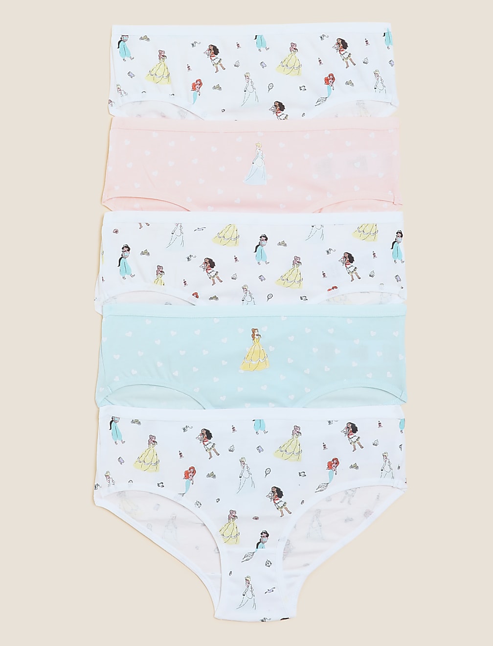 5pk Pure Cotton Disney Princess™ Knickers (2-12 Yrs)