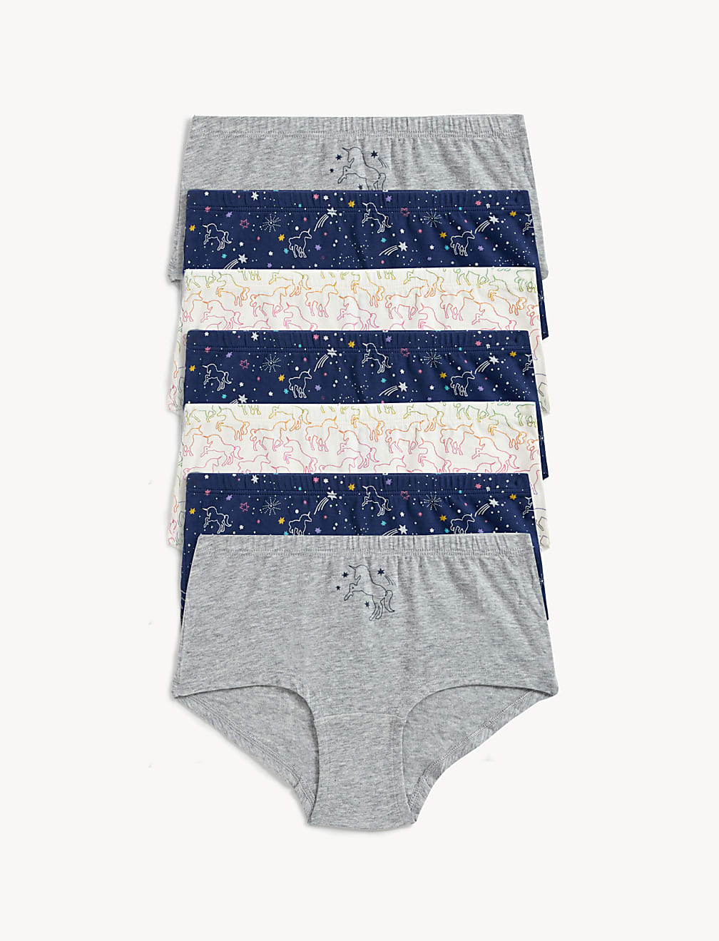 7pk Cotton Rich Unicorn Shorts