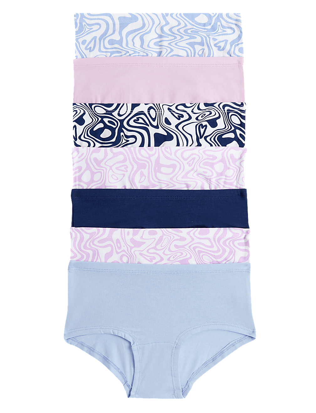 7pk Cotton Rich Marble Shorts