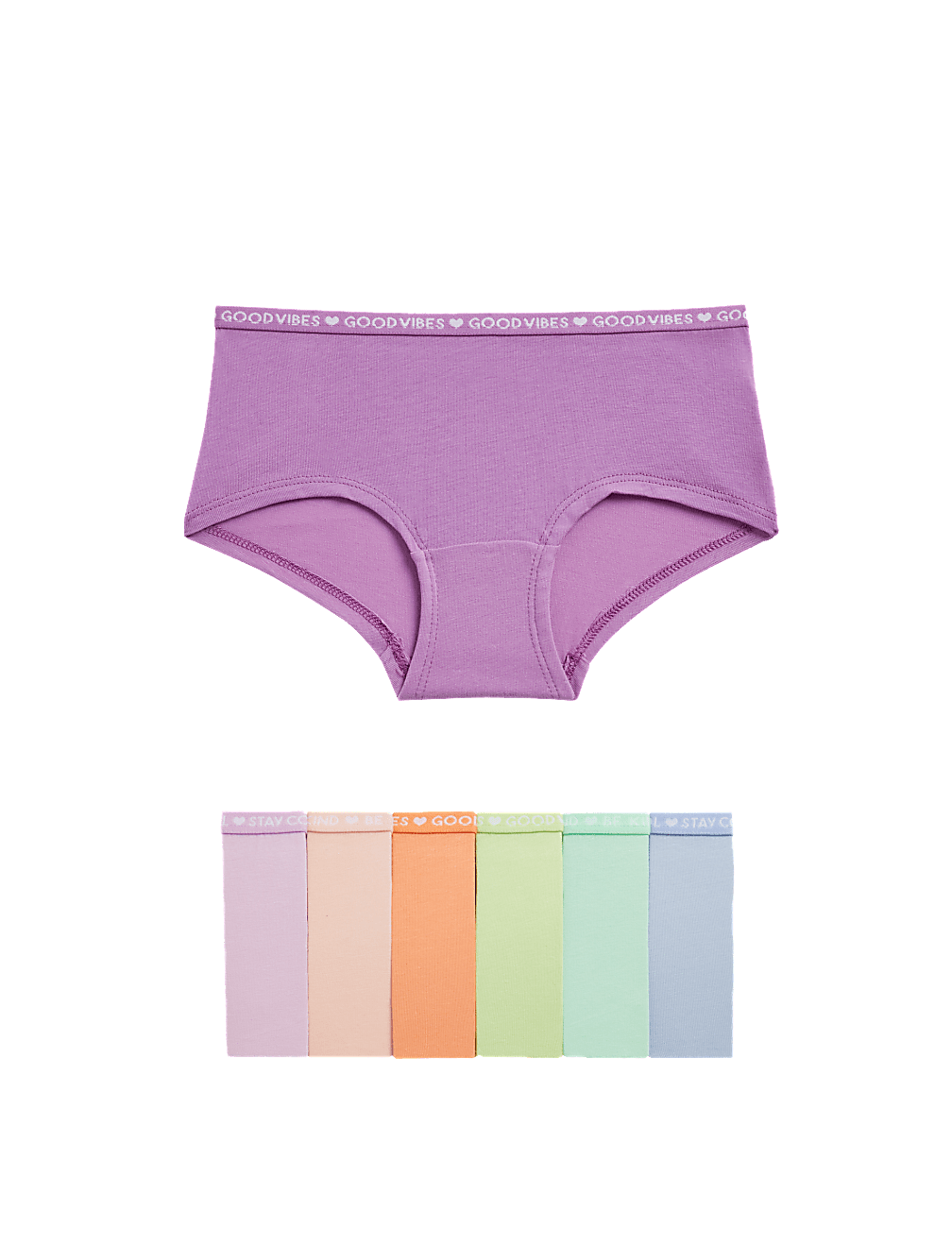 7pk Cotton Rich Logo Waistband Shorts