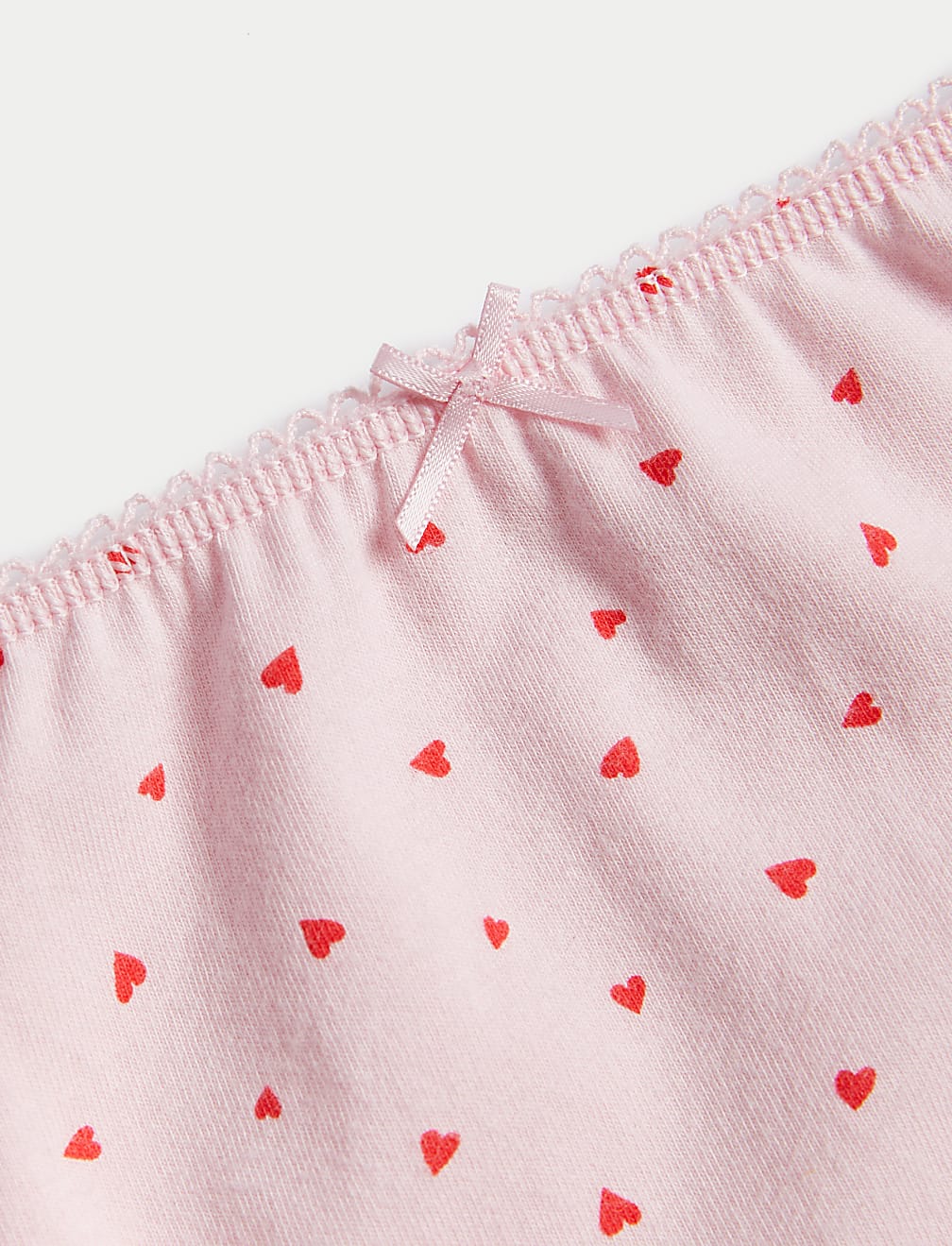7pk Cotton with Stretch Stripes & Hearts Knickers (2-12 Yrs)
