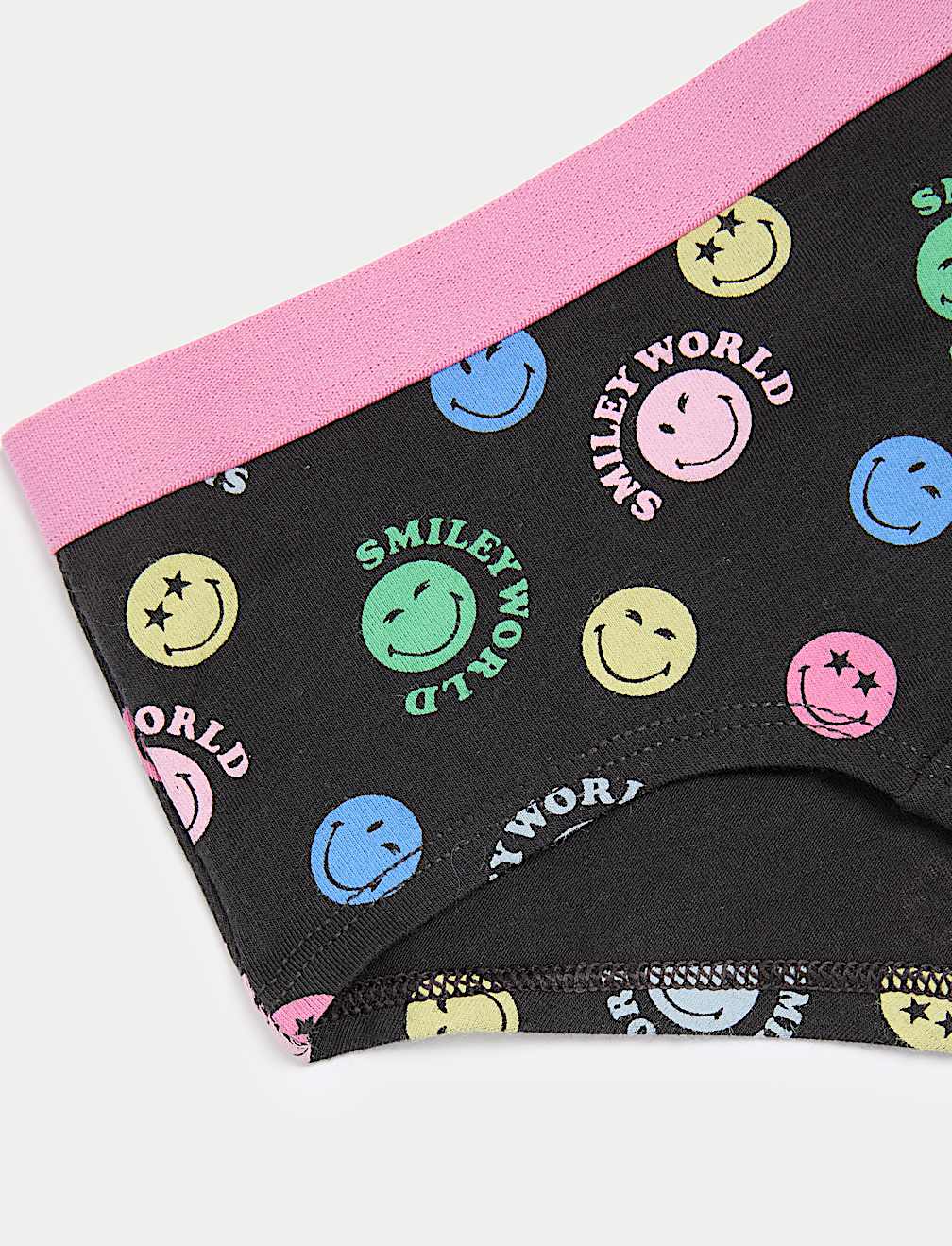 5pk Cotton with Stretch SmileyWorld® Shorts (5-16 Yrs)