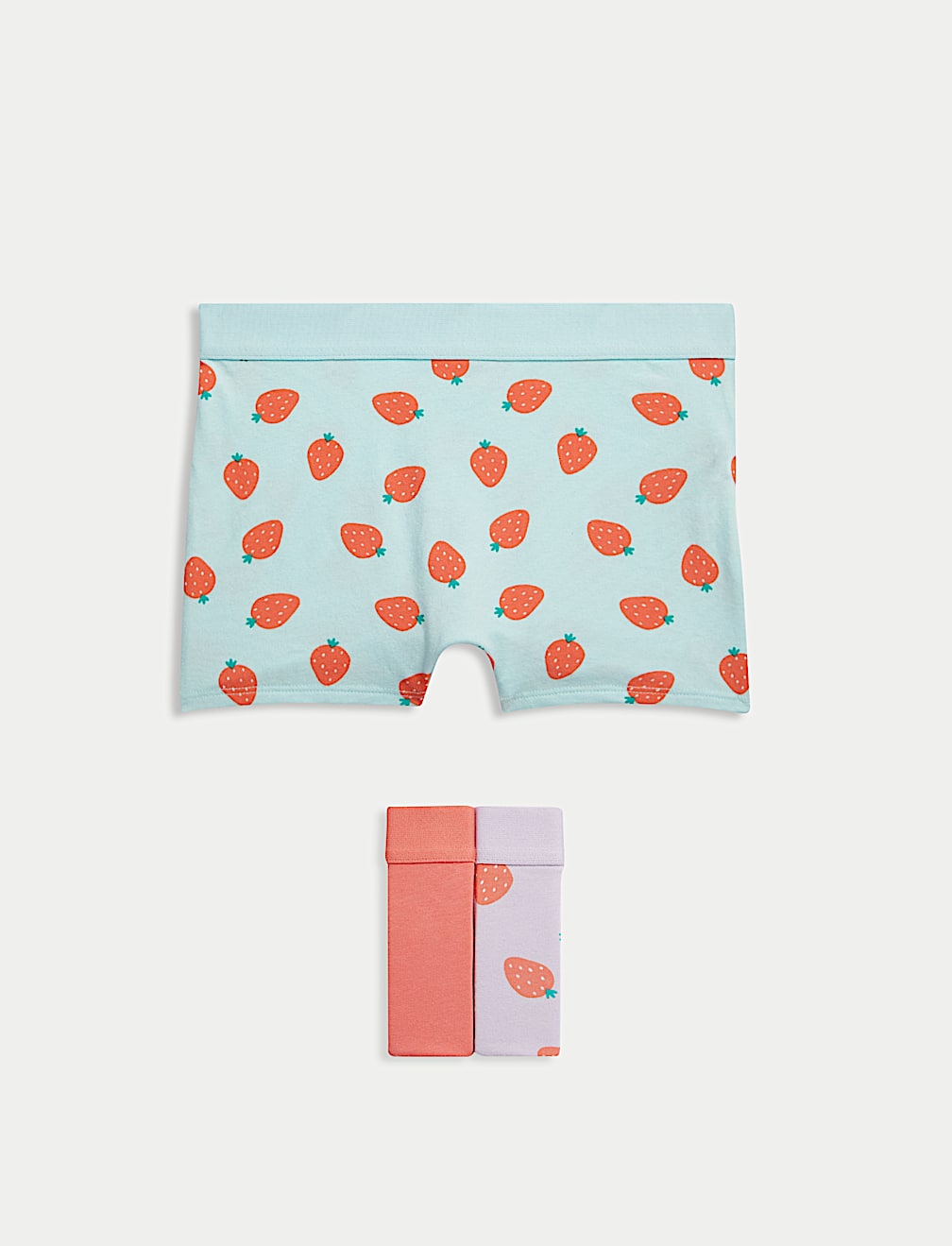 3pk Cotton with Stretch Strawberry Boxer Shorts (5-16 Yrs)