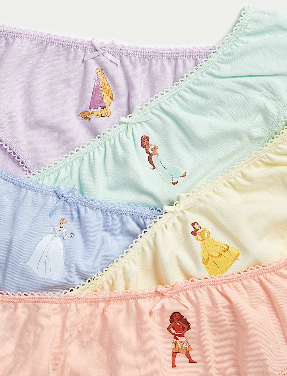 5pk Cotton with Stretch Disney Princess™ Knickers (2-10 Yrs)