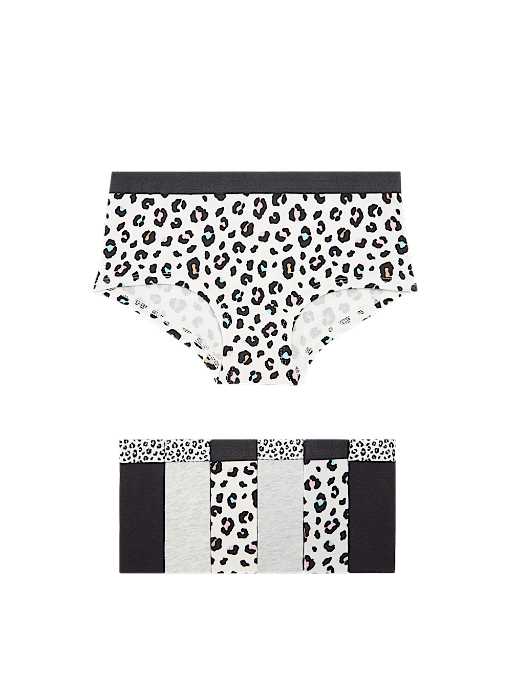 7pk Cotton with Stretch Leopard Shorts (5-16 Yrs)