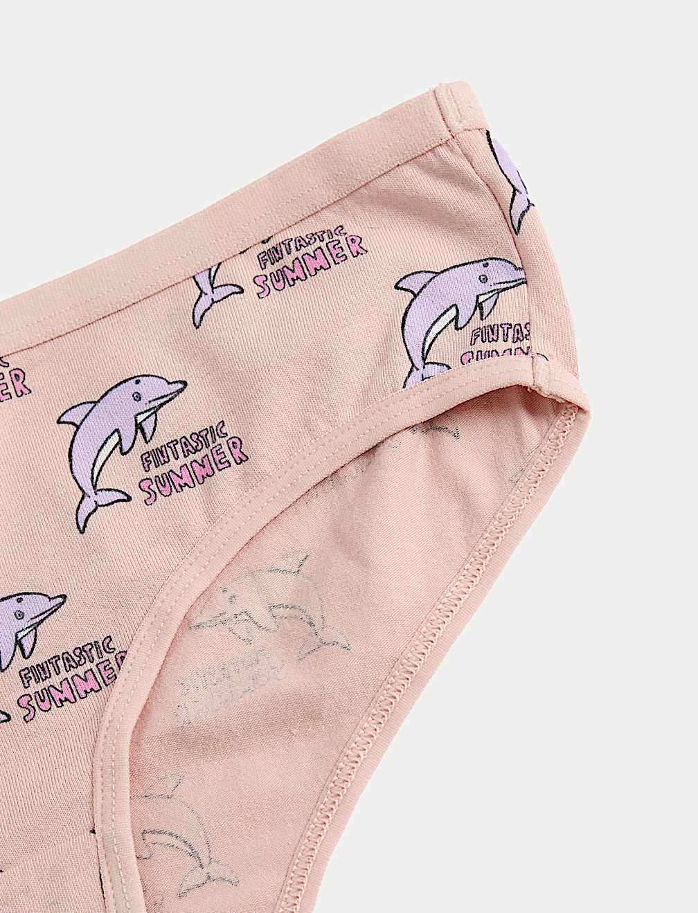 7pk Cotton with Stretch Dolphin Knickers (2-12 Yrs)