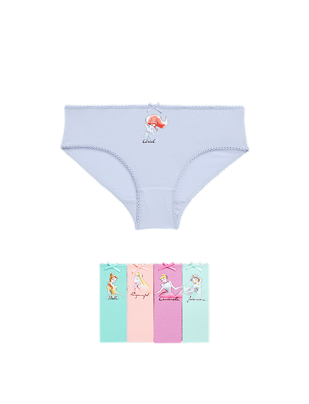5pk Disney Princess Knickers (2-8 Yrs)