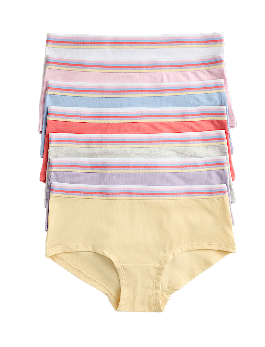 7pk Cotton With Stretch Rainbow Shorts (5-16 Yrs)