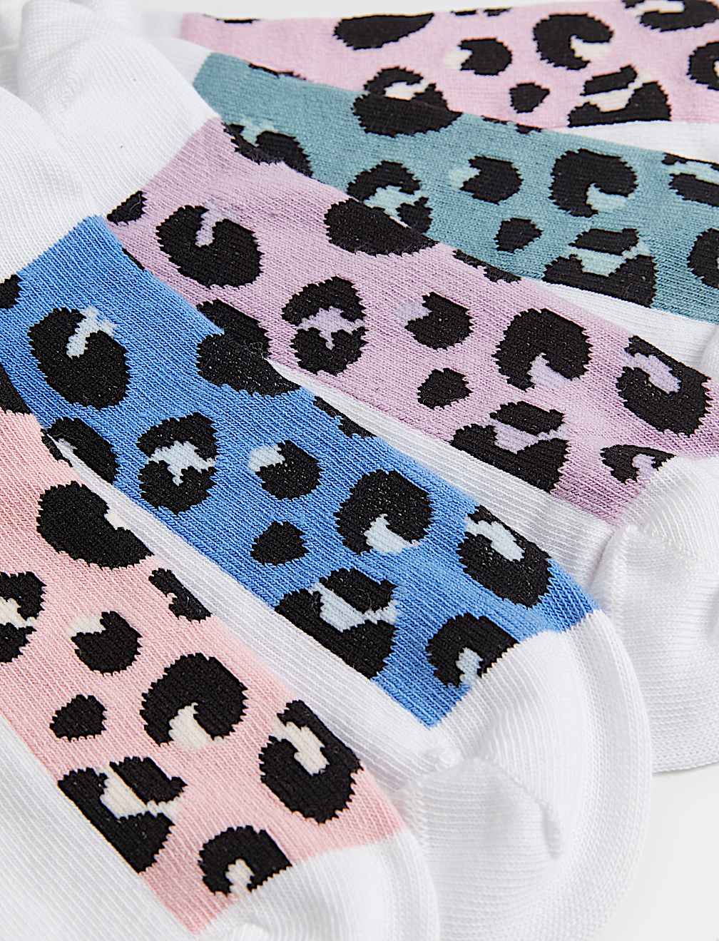 5pk Cotton Rich Leopard Print School Socks (6 Small - 7 Large)